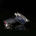Unisex with leather bag intelligent silver exquisite full frame long face folding anti blue eagle eye ultra light reading glasses. 