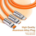 Eaget 3 in 1 USB Cable 6A 120W Fast Charging Cable Micro USB Type C Charging Cable For iPhone 14 13 12 Huawei Xiaomi 13 Samsung. 