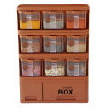 Kitchen Seasoning Box Masala Box | Spice Rack Easy To Assemble & Disassemble With Spoon Spices Storage Container | Condiment Jars Kitchen Storage 6 and 9 Compartments Salt Box. 