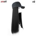 Baseball Cap with Synthetic Hair Extension Long Hair Wig Hat for Women. 