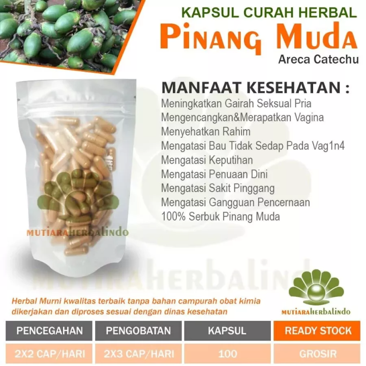 PINANG MUDA Powder Caps Natural Organic Herbs Spices Fresh Pure Hygienic Premium 100g