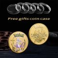 Gold Pokemon Coin Metal Set Mewtwo Charizard Pikachu Anime Card Scarlet Violet Commemorative Medallion Collectible Pokeball Gift. 