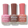 Xuncai Nude Permanent Pack Of 3 Colors Nail Polish. 
