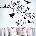 Tree with Birds Corner Wall Art Stickers for Living, Kids Bedroom ( 24 X 30 Inches). 