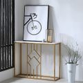 Console table White Marble Top Metal Console with Golden Finishes Hallway entry table, Show piece table ,Fashion table, New Elegance table. 
