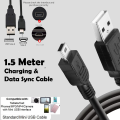 USB A to Mini B Data Transfer USB Charging Cable for PC, Laptop, Car Dash Cam, Digital Camera. 