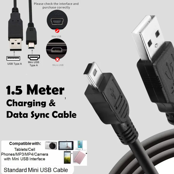 USB%20A%20to%20Mini%20B%20Data%20Transfer%20USB%20Charging%20Cable%20for%20PC,%20Laptop,%20Car%20Dash%20Cam,%20Digital%20Camera%20-%20Image%209