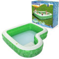 Bestway 54336 Tropical Paradise Family Swimming Pool For Kids & Family 91 Inch Inflatable Printed Side Wall Bench Seat & Cup Holder Pool Summer Season Pools Party With Inflatable Vinyl Deep Pool with 20 Inch Depth 7.5 foot Width & 7.6 ft Length. 