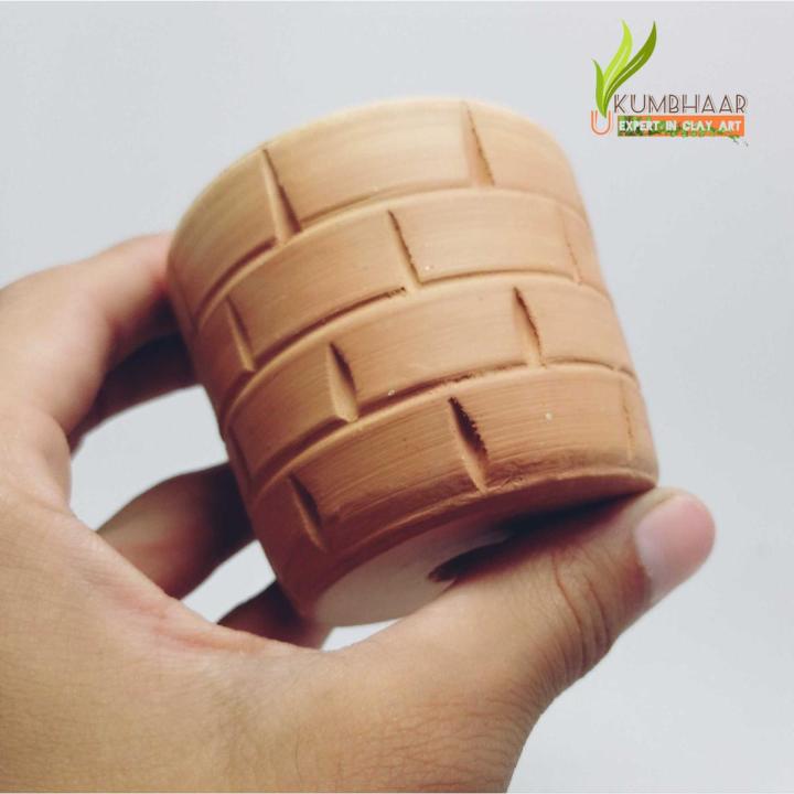 clay pots for succulents mini size very cute design | 2 pcs