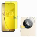 Pack of 2 Realme 12 Plus Front Jelly Screen Protector + Back Camera Lens Film Hydrogel SOFT SHEET Vinyl Lamination Wrap Paper For Oppo Realme12 5G 12+ - Transparent. 