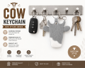 Cow Key Chain with Name. 