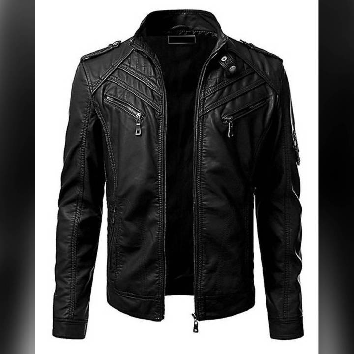 BLACK Leather Jacket For Men