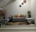 Modern Settey Set Elegant Designe Four Seater Zig Zag Green Fabric Velvet Colour {{Special Offer Available }}. 