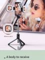Selfie Stick Bluetooth Tripod Can Rotate and Detach Double Ring Lights with stand Mobile Holder 360 Rotation. 