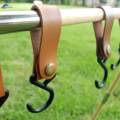 Awning Tent Hanging Hook Outdoor PU Leather Hook for Camping Travel Towels. 