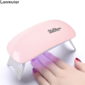 Lanmuiar6W Mini Nail Lamp UV LED Gel Polish Cured Pink White Nail Dryer Machine Portable USB Cable Home Nails Dry Tool for Gel Varnish. 