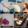 1/3Pcs White Hand-painted Foldable Paper Fan Portable Wedding Party Hand Fan Gifts Chinese Style Vintage Decoration Child DIY. 