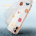 UCUC for Xiaomi Redmi Note 11 Pro Back Cover + Free Lanyard INS Style Flower Luxury 6D Plating Case Side Pattern Soft Silicone Square Mobile Phone Cases. 