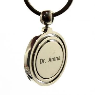 Customized Name/Logo Globe Metallic 360 Rotatable Keychain For, Car Key Ring, Business Key Ring