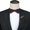 JEMYGINS Fashion Vintage Wool Bow Ties For Men Cravats Cashmere Self Bowtie Pocket Square pin Set For Wedding Party Show Tie. 