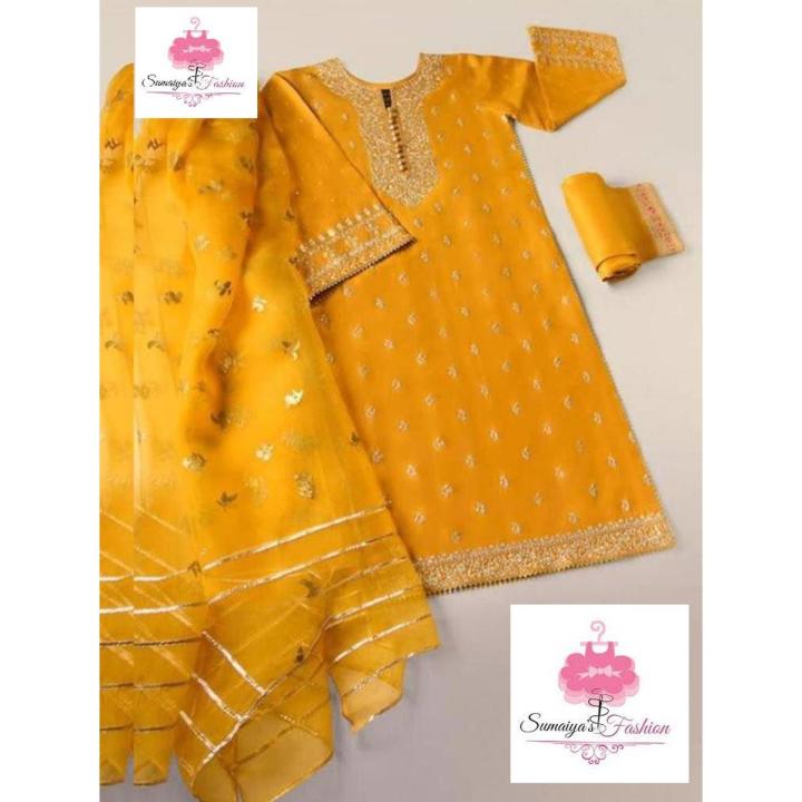 Full Heavy Chiffon (Yellow / Mayoun) Dress by Sumaiya’s Fashions