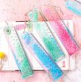 Teacher's Day children's primary school students drawing stationery ruler set Korean version gift cute quicksand ruler hand account gold powder. 
