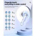 Original TWS Wireless Bluetooth 5.3 Headphones | Earbuds with Transparent Cover | Noise Reduction Stereo Earbuds Handsfree Call Headset with Mic and Charging Box. 