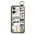 panda Shockproof Phone Case For OPPO A5 Pro 5G Global Phone Holder Kickstand Lanyard Cartoon ring Wrist Strap protective. 