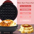 Mini Waffle Maker Round Small Non-Stick Waffle Maker Belgian Waffle Maker Retro Waffle Maker Household Pancake Maker for Classic Waffles Children's Birthday  Christmas. 