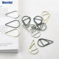 50 Pieces Metal Drop Shape Paper Clips Kawaii Cute Bookmark Clip Stationery. 