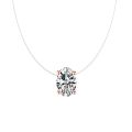 Transparent Chain Necklace Aaa Zircon Invisible Choker Women Oval Water Drop Triangle Square Star Pendant Necklaces. 