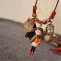 【Aesth Diary Store】8SEASONS Handmade Beads Necklace Girl Owl Necklace Jewelry 100*2.2cm, 1 Piece. 