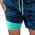 Swimming Shorts Soft Fabric Double-layer Elastic Waist Drawstring Men Swimwear. 