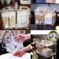 Cotton Bud Holder, Clear Acrylic Cotton Pad Holder Cotton Wool Holder, Cotton Bud Dispenser. 