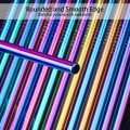 Rainbow Color Reusable Metal Straws Set  304 Stainless Steel Drinking Straw Milk Drinkware Party Accessory. 