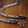 Vintage Double Dragon Head Keel Bracelet Men's Domineering Personality Hip-hop Gangster Handsome Senior Sense Of Birthday Gift. 