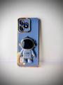 Realme Note 50 Back Cover with Astronaut Hidden Stand Luxury 6D Plating Square Bumper Shiny Cases Soft Silicone Full Protection Mobile Phone Case for Boy Girls - Girls Back Cover. 