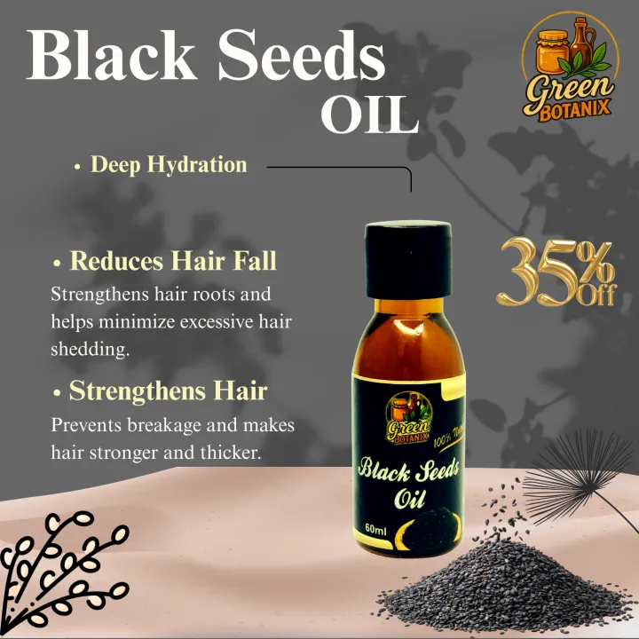 Pure Botanix Green Botanix Pure Black Seed (Kalonji) Oil 60ml 💧 Say Goodbye to Hair ...
