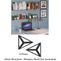 2 Pieces 3D Diamond Shape Brackets For Wooden Shelf Wall Decor (Only Brackets-Wooden Shelf Not included). 