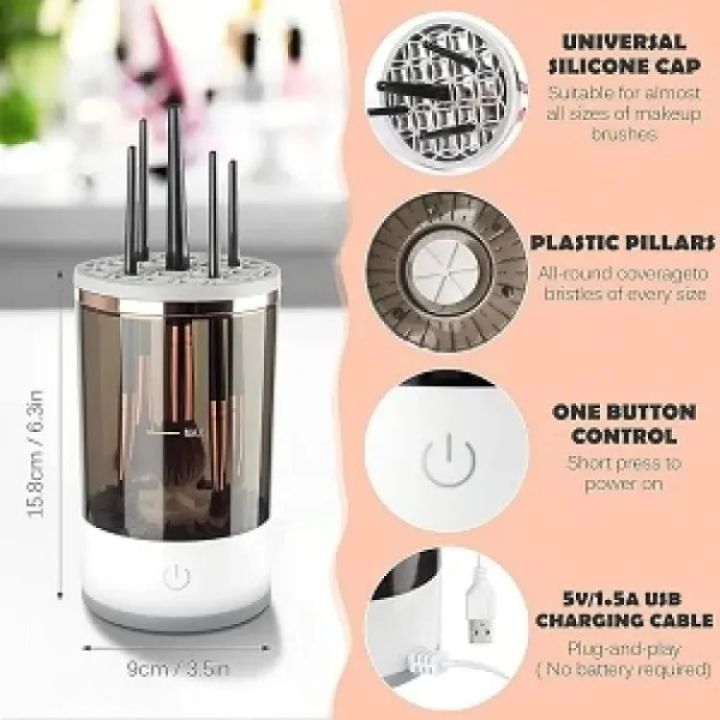 Electric Automatic Makeup Brush Cleaner and Dryer – Deep Cleansing ...