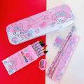 Sanrio stationery set high-looking Kuromi stationery box crayon pencil set children's gift. 