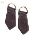 2x Real Leather Zipper Pull Tabs Tags Replacement. 