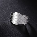 Dawapara Grand Pentacle of Solomon Ring for Men Women Kabbalah King Amulet Magical Elements Occult Art Stainless Steel Jewelry. 