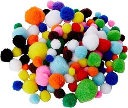 Pom Pom Fluffy Ball - Assorted Colors - Art Supplies for DIY Crafts and Hobbies (Pack of 100-80-60Pcs)