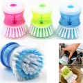 Dish Brush with Washing Up Liquid Soap Dispenser. 