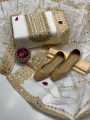 3 piece unstitched Fancy Dress for women with Khussa white color (Unique Sale Center). 