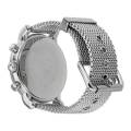 Emporio Armani  Stainless Steel Mesh Silver Case Black Dial Chronograph Men's WatchAR8032. 