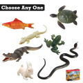 Mini Size Soft Rubber Realistic Figure Rabbit Lizard Snake Frog Turtle Alligator Crocodile Fish Animal Toys Set For Kids Boys and Girls - Fun Prank Toy Wild Animals Dinosaur Jungle Zoo Dinosaurs. 