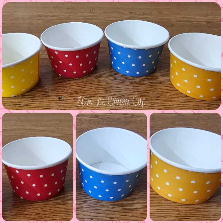 [100pcs/pack] Disposable Ice Cream Scoop Paper Cup (80ml/3oz)