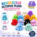 7 Inch Reversible Flip Octopus Plush Toy | Double-Sided Mood Octopus | Soft Stuffed Plush | Multiple Color Variants | Cute Gift for Kids & Adults. 